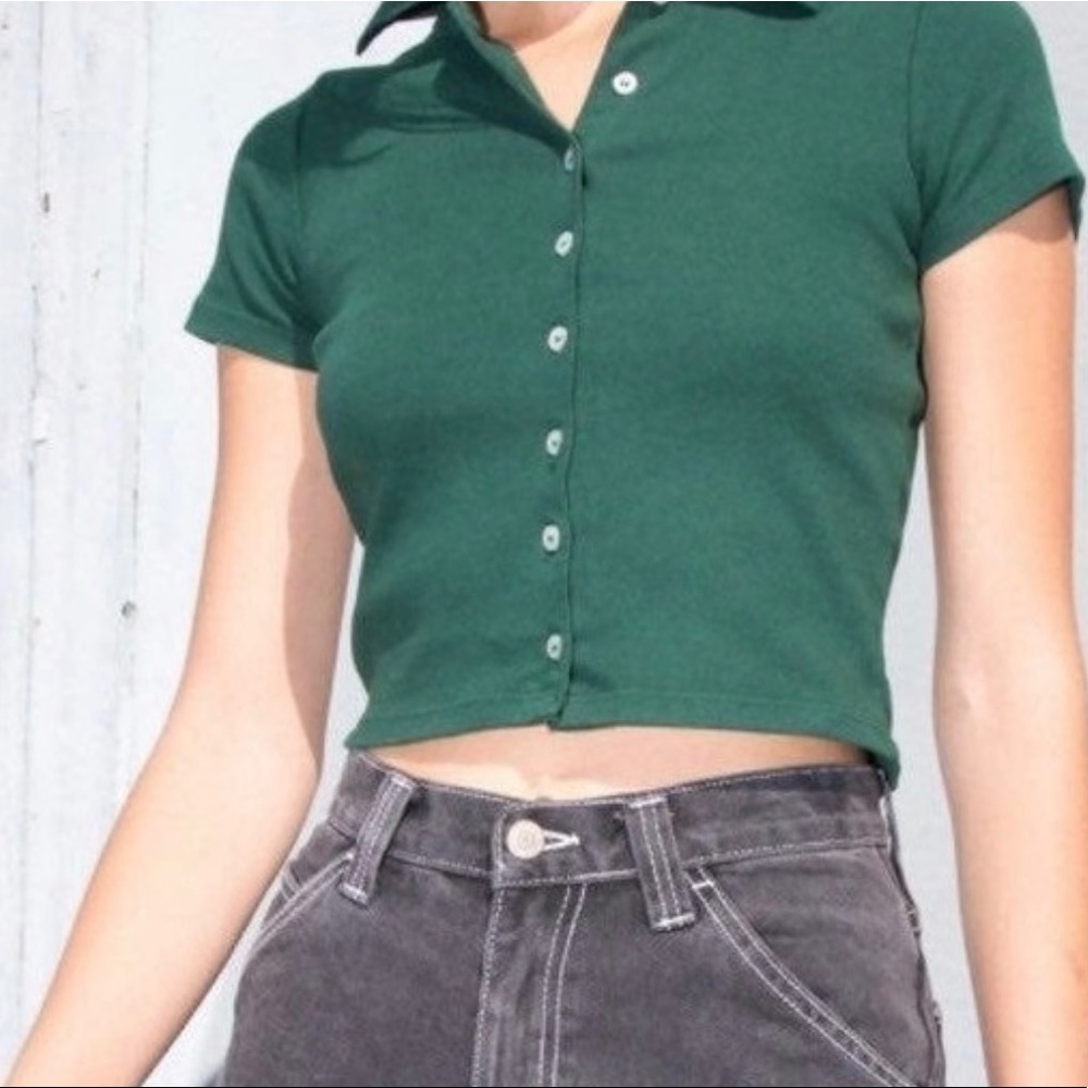 Brandy Melville green shirt sleeve button up